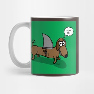 Wiener Dog with a Shark Fin Mug